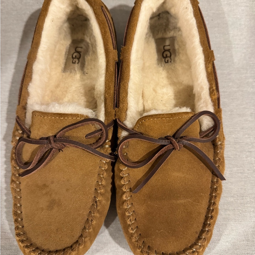 UGG Tan Suede Moccasin Slippers